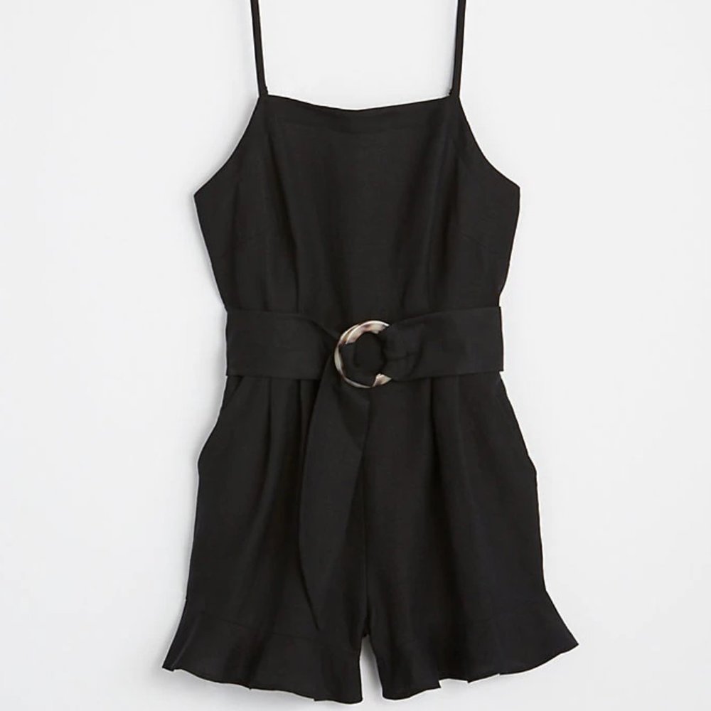 Loft Tortoiseshell Print Belt Strappy Romper NWT!